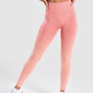 gymshark ombre seamless leggings coral size small